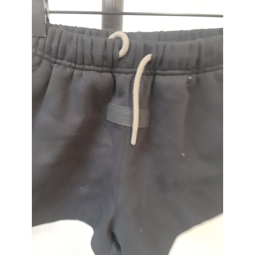 Essentials Fear Of God Soccer Fleece Shorts Jet Black Size 8 - Picture 3 of 8